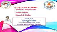 • Unit 9: Learning and Thinking :