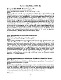 Reviews of the Millon (MCMI-III)