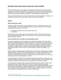 Energy from Waste FAQs