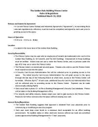 The Golden Rule Building Fitness Center Rules & Regulations ...