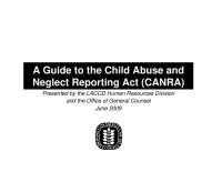 A GUIDE TO THE CHILD ABUSE AND NEGLECT ...