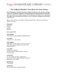 “The Gulling of Benedick” from Much Ado About Nothing