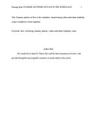 Journal of Organizational Behavior