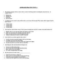 AIR BRAKES PRACTICE TEST- A