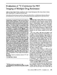 Evaluation of 11C-Colchicine for PET Imaging of Multiple Drug ...