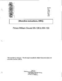 Prince William Sound KN-128 to KN-133