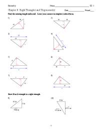 Chapter 8: Right Triangles and Trigonometry