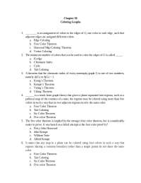 Graph Coloring: Exercises and Questions - Prof. Montero