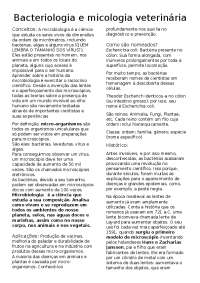 Bacteriologia e Micologia Veterinária