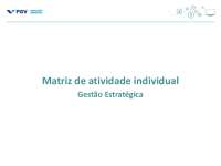 Atividade individual Gestão Estratégica - FGV
