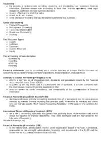 notes about accounting subject that can give you background about it.