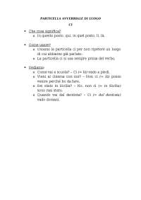 particella avverbiale di luogo
