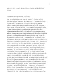 ANÁLISE TEMÁTICA DO LIVRO “O MUNDO DE SOFIA”