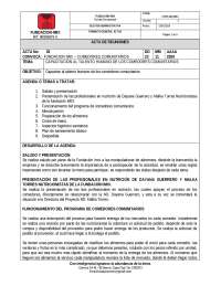 Capacitación al talento humano de los comedores comunitarios