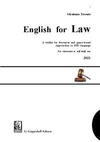 Riassunto libro English for Law