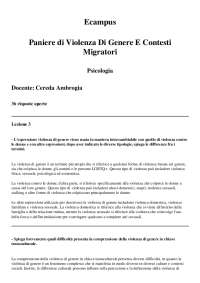 Violenza Di Genere E Contesti Migratori - domande aperte con risposta