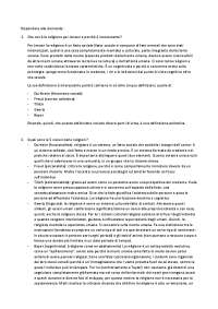 Risposte alle domande del corso Storia delle Religioni prof Sbardella