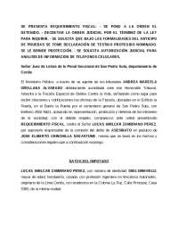 Requerimiento Fiscal por Asesinato