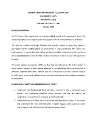 Sports law reading list.