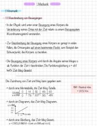 Physik 11 Klasse Mechanik Zusammenfassung