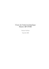 Cours de Calcul stochastique