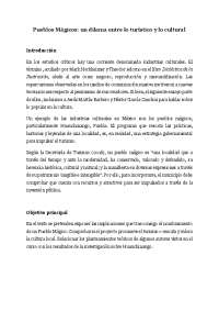 Ensayo sobre Industrias culturales, el caso de los pueblos mágicos en México