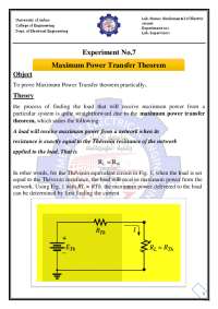 Maximum Power Transfer Theorem in Electrical Engineering