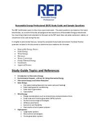 Renewable Energy Professional (REP) Study Guide ...