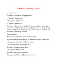 Orthodontic Treatment Plan Phases