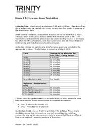 Drama & Performance Exam Timetabling