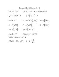 Formula sheet for chapter 1