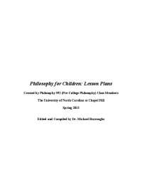 Philosophy for Children: Lesson Plans