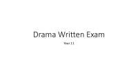 GCSE Drama Exam - Blood Brothers and Live Theatre