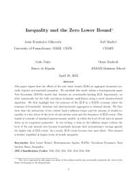 Inequality and the Zero Lower Bound