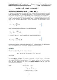 Electrochemistry and the Nernst Equation