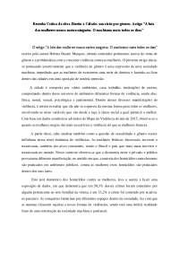 Violência de gênero e a problemática das mulheres nas cidades