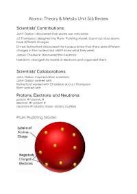 Grade 7 Atomic Theory and Metals