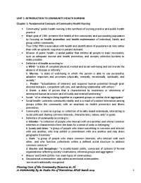 fundamental concepts of community health nursing