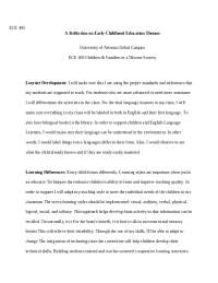 ECE 405 
A Reflection on Early Childhood Education Themes

University of Arizona Global