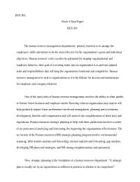 BUS 303

Week 5 Final Paper 
BUS 303





The human resource management departments’ prima