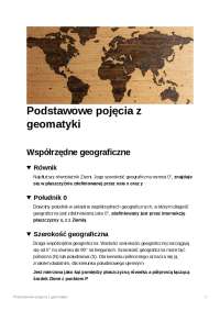 Podstawowe pojęcia z geomatyki