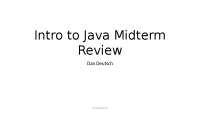 COMP SCIENCE Intro to Java Midterm Review 2023