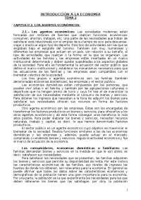 Introducción a la Economía: Agentes Económicos y sus Funciones
