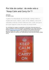 Por trás do cartaz : de onde veio o “Keep Calm and Carry On”?