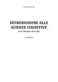 Introduzione alle scienze cognitive-Riassunto del programma d'esame
