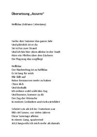 Übersetzung Lied Azzurro
