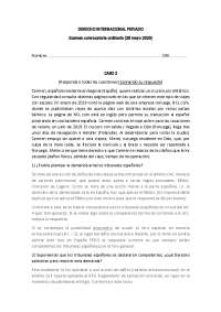 Derecho Internacional Privado: Examen Convocatoria Ordinaria (28 Mayo 2020) - Prof. Torral