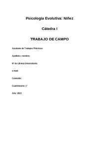Trabajo Practico de la psicologia evolutiva de la niñez