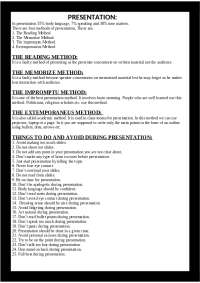 Presentation skills and way of giving presentation