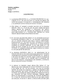 Sucesión Empresarial y Despido Improcedente: Caso Práctico en Control de Accesos - Prof. T